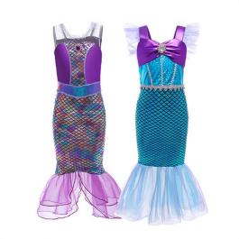 Wholesale 2022 summer new Mermaid Halloween Cosplay Costumes Kids Sling Party Princess Dress girl dress