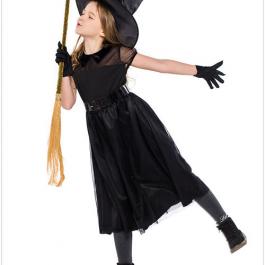 Hot sale children witch cosplay costume Halloween clothing set for kids girls