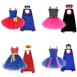 Kids Gown Girl Dresses Birthday Party Muslin Princess Dress For Girl With Cape Girls Tutu Dress For Halloween Cosplay Costume
