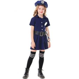 Cute Kids Girl Police Carnival Party Cosplay Fancy Dress Children Halloween Costume Police Uniform Dress