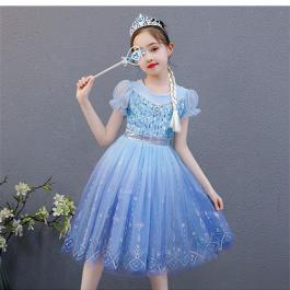 New Arrival Cosplay High Quality Girls Princess Easteres Elsa Dress Princess Clothing Girls Knit Dress