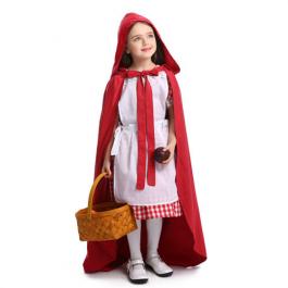 2022 Halloween Carnival Party Girls Fancy Dress With Cape Little Red Riding Hood Cosplay Costume For Kids Dress