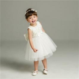 Baby Girl Flower princess Dress White Baptism Dress Newborn Girl Christening Costume Birthday Party dress