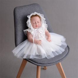 Baby Girl princess Flower Dress summer White Baptism Dress Newborn Girl Christmas Christening Dress