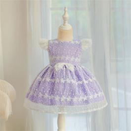 New arrival 1-6years baby cosplay TV flower girls princess solid dress kids girls party Christmas dress