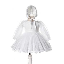 Toddler baptism dress Infant white christening gown with bonnet Newborn baby girl birthday dresses