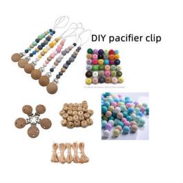 Custom Made Pacifier Clip Holder Wooden Silicone beads for DIY pacifier Clip Chain
