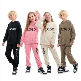 320GSM French Terry Kids Clothing Sets Boys Girls Sweatshirt Clothes Set Kids Cotton Tracksuit