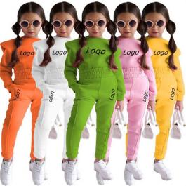 Kids High Quality Long Sleeve Baby Girls Clothing Set Winter Kids Sweatsuit Sets